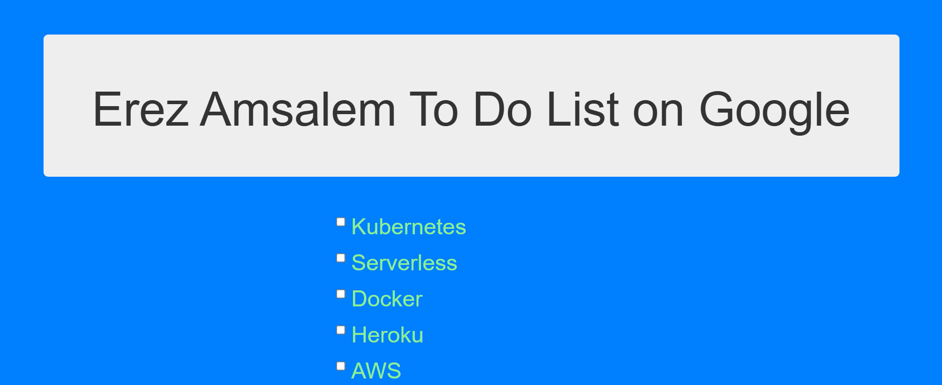 To Do List App